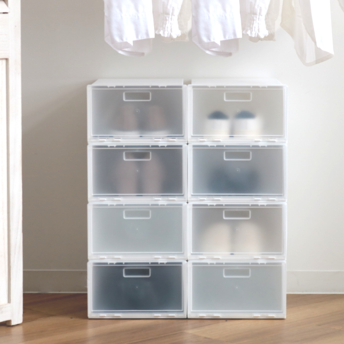 不動技研（FUDOGIKEN） 靴箱 シューズボックス i-Zucc 2個セット （ 靴