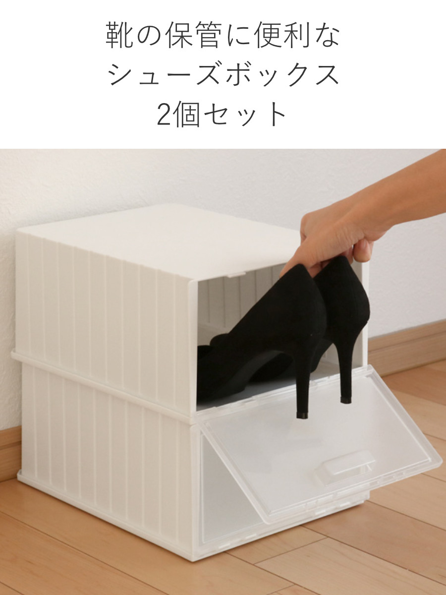 不動技研（FUDOGIKEN） 靴箱 シューズボックス i-Zucc 2個セット （ 靴