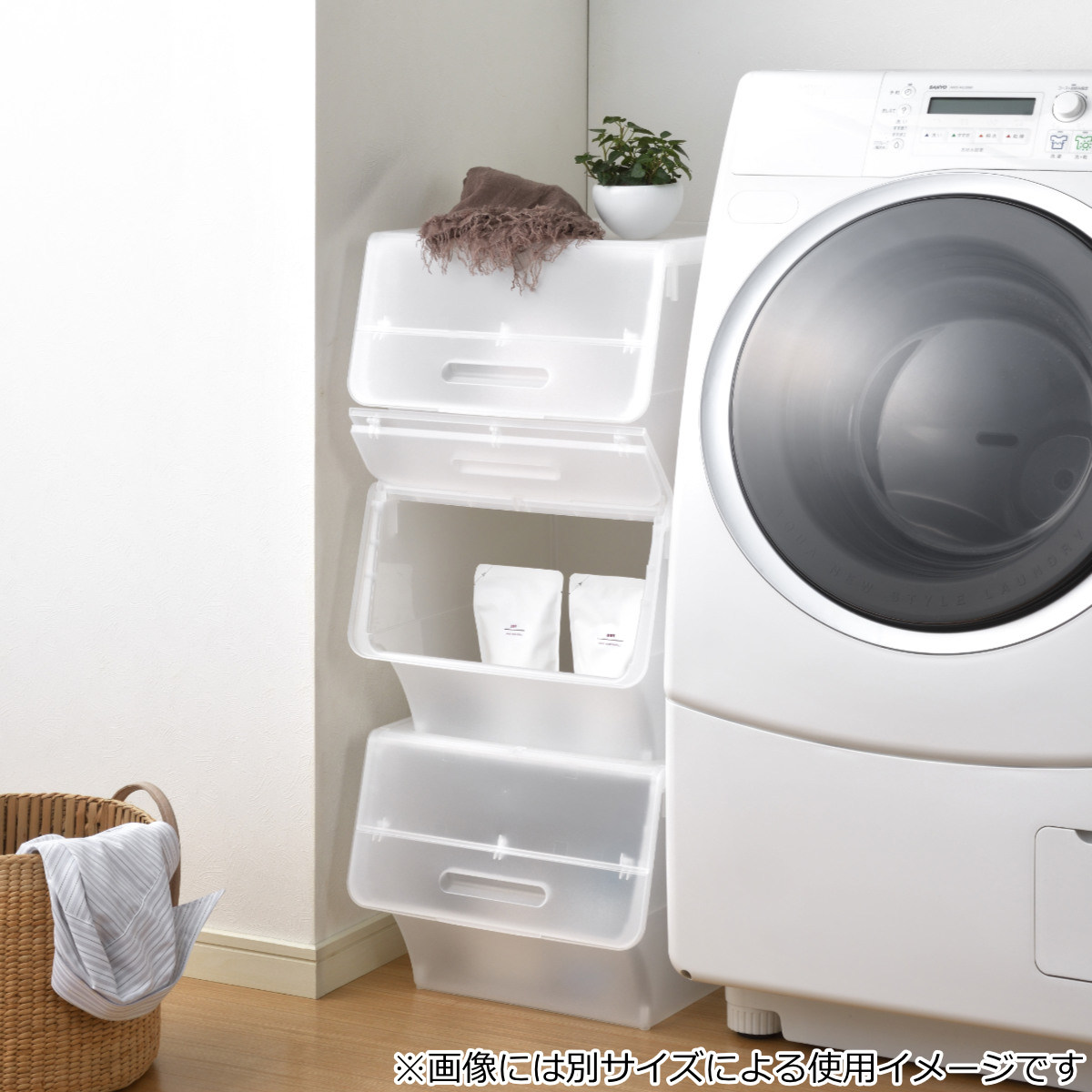SANKA（サンカ） 収納ボックス 前開き ナチュラ フロックワイド30 深型