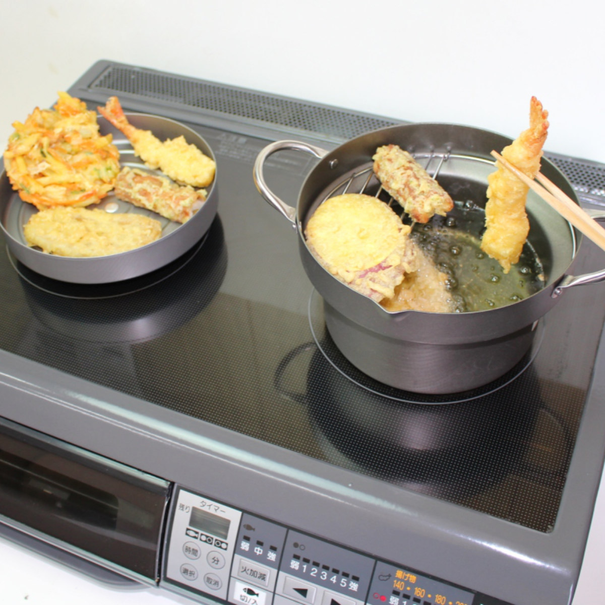 天ぷら鍋 24cm IH対応 鉄製 蓋付き 油の飛び散りにくい天ぷら鍋 日本製