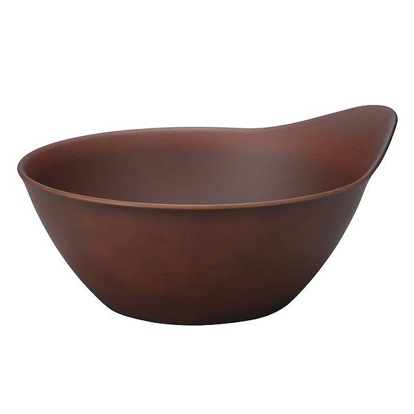 茶色 陶器 ボウル 取っ手付き 宮本産業 ボウル 18cm SEE 取っ手付き プラスチック 同色5個セット