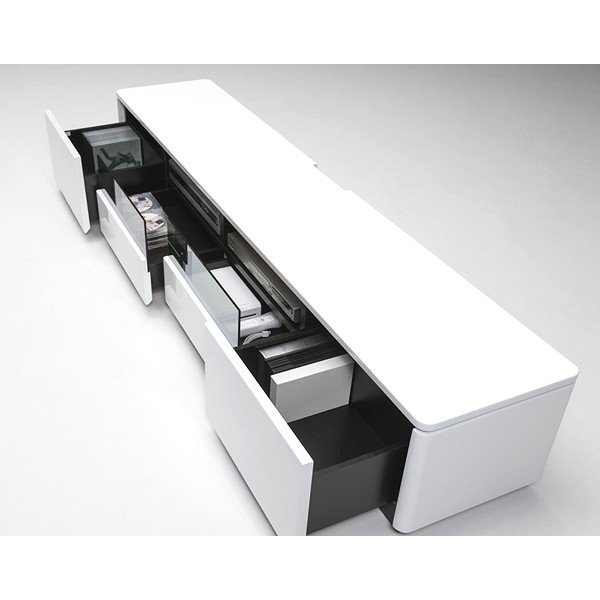 MKマエダ家具 テレビ台 ローボード 光沢仕上げ RADUNI-NUOVO ホワイト