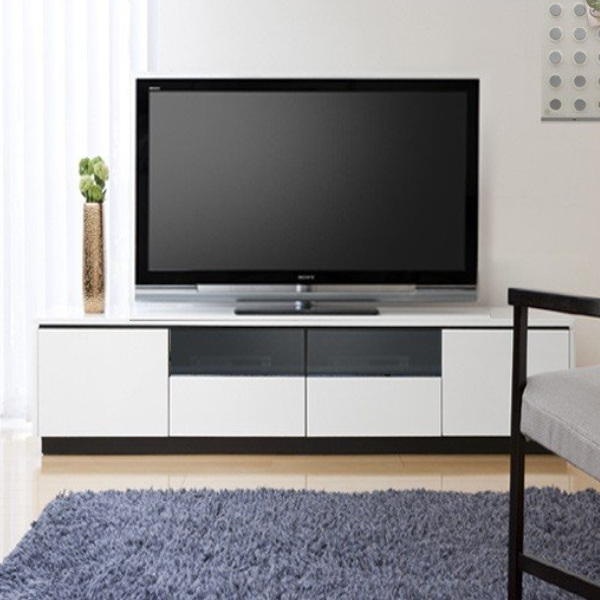 MKマエダ家具 テレビ台 ローボード 光沢仕上げ RADUNI-NUOVO ホワイト