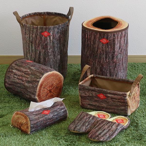 タイ産　Sop Mori Arts 籐製ダークブラウン筒型収納バスケット タイ産 Sop Mori Arts 籐製ダークブラウン筒型収納バスケット