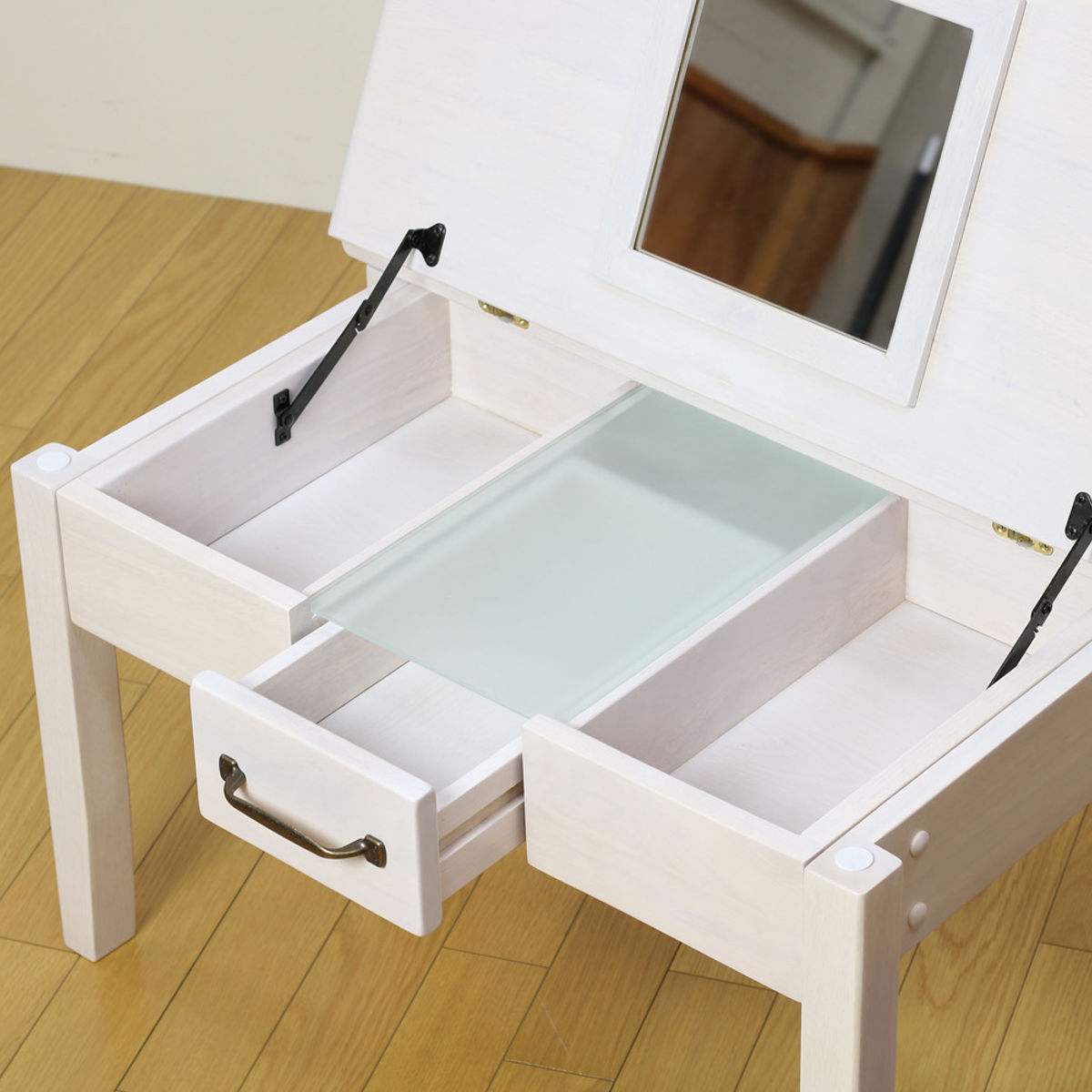 弘益 ローテーブル ドレッサーテーブル カントリー調 幅70cm （ 2way