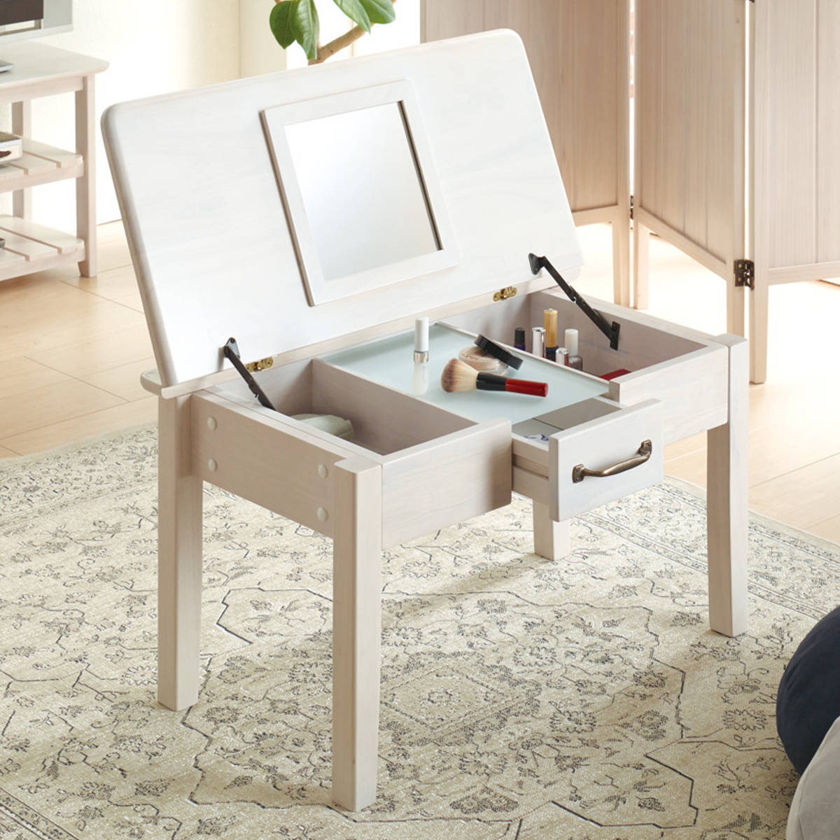 2Wayテーブル ドレッサーテーブル ローテーブル/MP ドレッサーテーブル(ホワイト/ウォルナット/ナチュラル)ディスプレイ