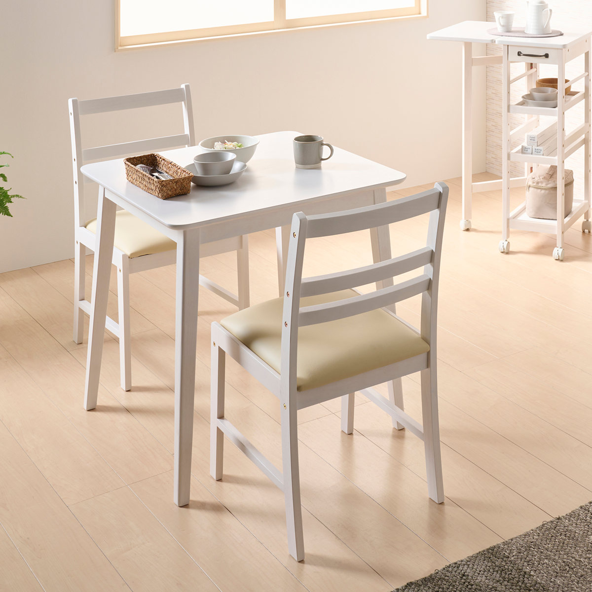 弘益 ダイニングテーブル 食卓 カントリー調 MIGNON 幅70cm 角型