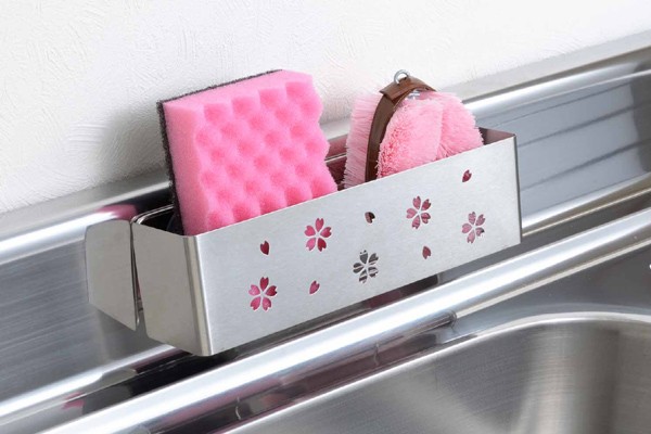 スポンジホルダー スポンジラック 桜 ステンレス製 日本製 （ スポンジ