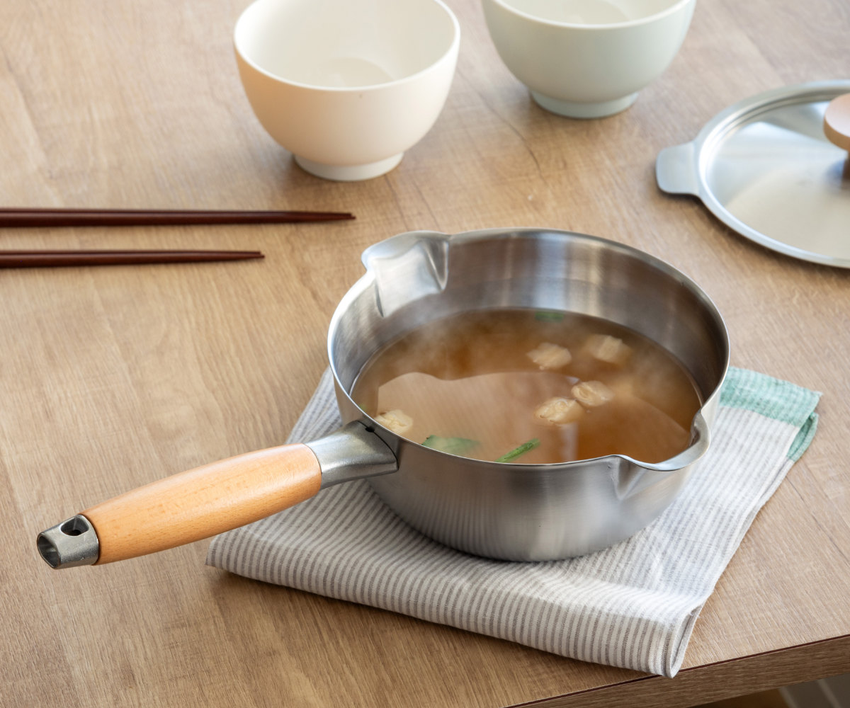 aikata 雪平鍋 18cm IH対応 アイカタ 両口 ステンレス製 日本製 片手鍋