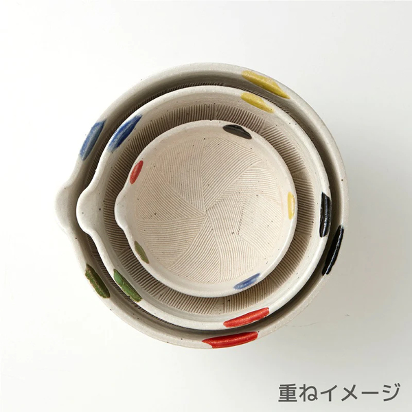 すり鉢 6号 20cm 片口 水玉 陶器 同柄...の詳細画像5