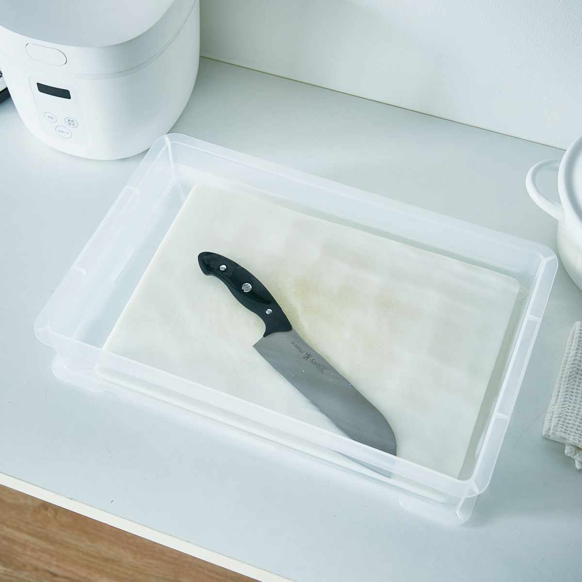 もち箱 フードテナー 本体2段 蓋1個 30×45cm レールトイ 収納 クリア