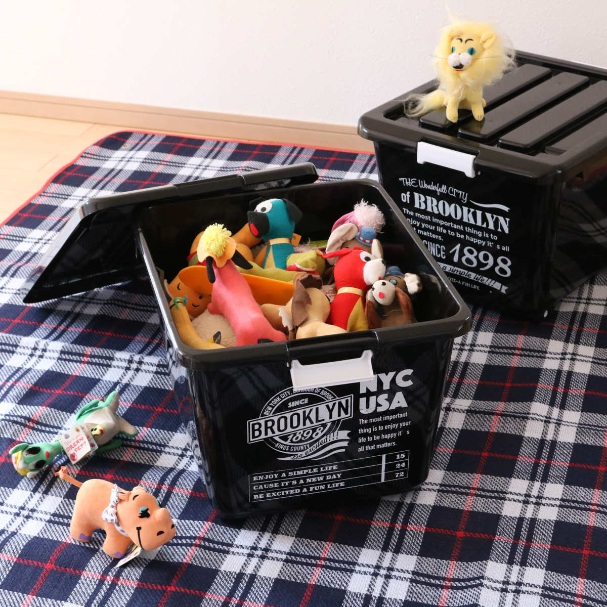 収納ボックス フタ付き NYC 幅39×奥行50×高さ32cm ブルックリン