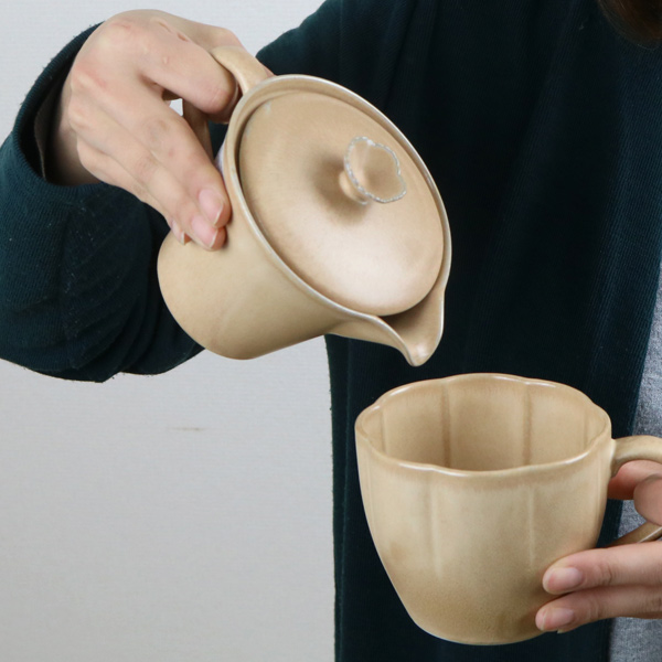 ポット 280ml 花ポット 和食器 陶器 日本製 ぎんはく （ ティーポット