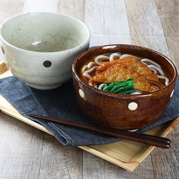 どんぶり 16cm L ドット丼 陶器 （ 食洗器対応 電子レンジ対応 麺鉢 丼