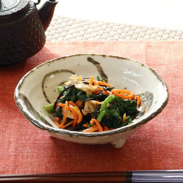 三つ足丸鉢 和食器 錆うず 変形皿シリーズ 美濃焼 日本製 磁器 （ 食器