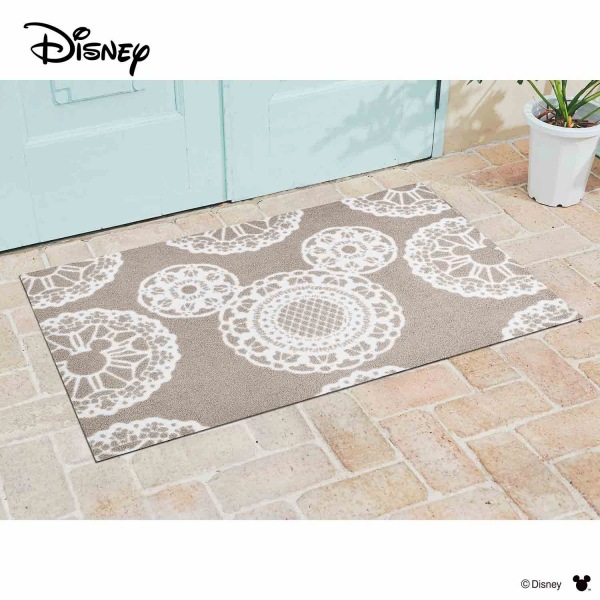 【レア】ディズニー・ティーマット Disney（ディズニー） 玄関マット 屋内・屋外兼用 ミッキー レース 75