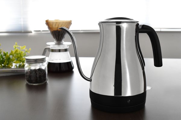 ドリップケトル グレーブ 1.0L シルバー 電気ケトル （ 細口電気ケトル