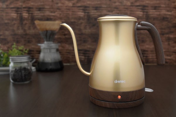 □在庫限り・入荷なし□ ドリップケトル グレーブ 1.0L ゴールド 電気