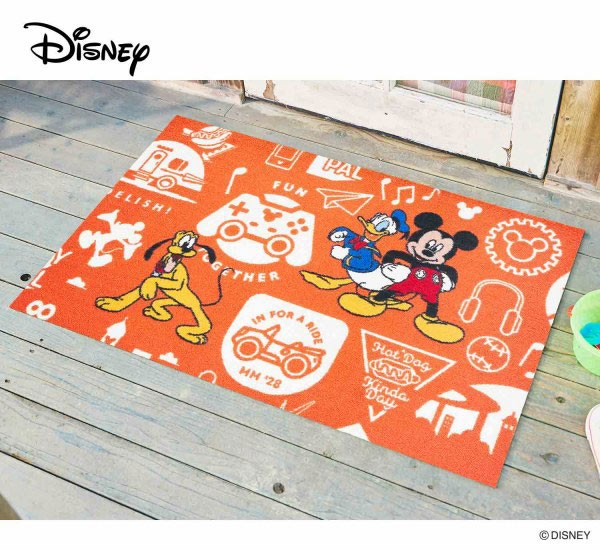 Disney（ディズニー） 玄関マット 75×120cm 屋内屋外兼用 ミッキーと