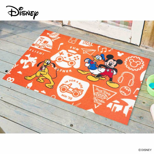 Disney（ディズニー） 玄関マット 75×120cm 屋内屋外兼用 ミッキーと