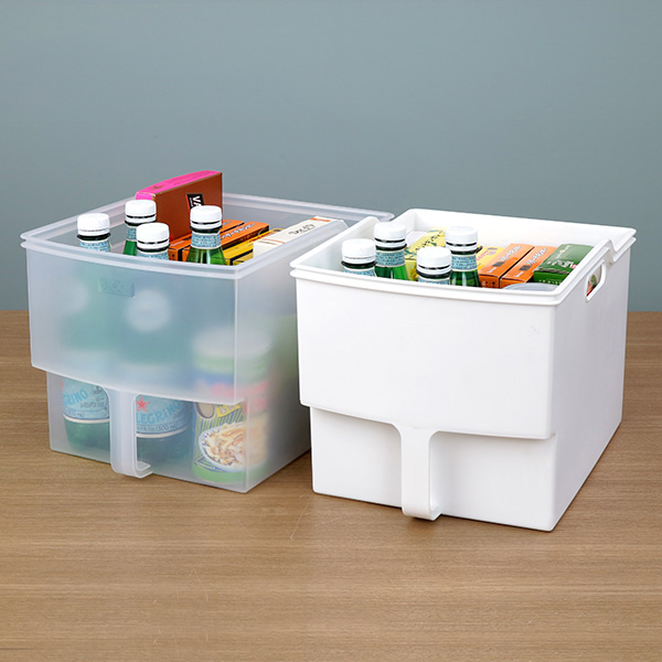 キッチン収納ケース 吊り戸棚ボックスワイド 幅24cm 6個セット （ キッチンストッカー 取っ手付き 吊戸棚 ケース 吊戸棚ボックス 吊り戸棚ストッカー ） | 不動技研 | 18