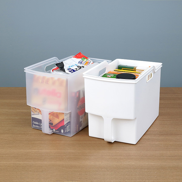 キッチン収納ケース 吊り戸棚ボックススリム 幅18.5cm 6個セット （ キッチンストッカー 取っ手付き 吊戸棚 ケース 吊戸棚ボックス 吊り戸棚ストッカー ） | 不動技研 | 18