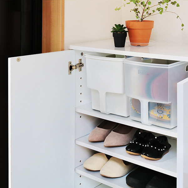 キッチン収納ケース 吊り戸棚ボックススリム 幅18.5cm 6個セット （ キッチンストッカー 取っ手付き 吊戸棚 ケース 吊戸棚ボックス 吊り戸棚ストッカー ） | 不動技研 | 19