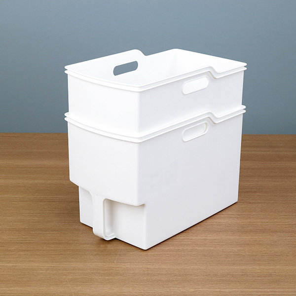 キッチン収納ケース 吊り戸棚ボックススリム 幅18.5cm 6個セット （ キッチンストッカー 取っ手付き 吊戸棚 ケース 吊戸棚ボックス 吊り戸棚ストッカー ） | 不動技研 | 22