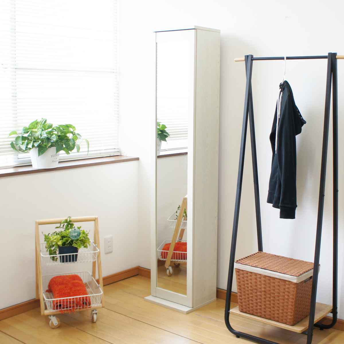 1060 吊り棚 鏡付き ボックスミラー ミラー付き収納棚 （ ミラー 鏡 収納棚