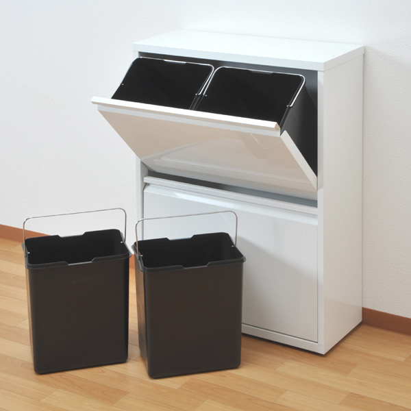 ゴミ箱 約 76L 2段 4分別 スチール製 幅65.5cm （ ごみ箱 76リットル
