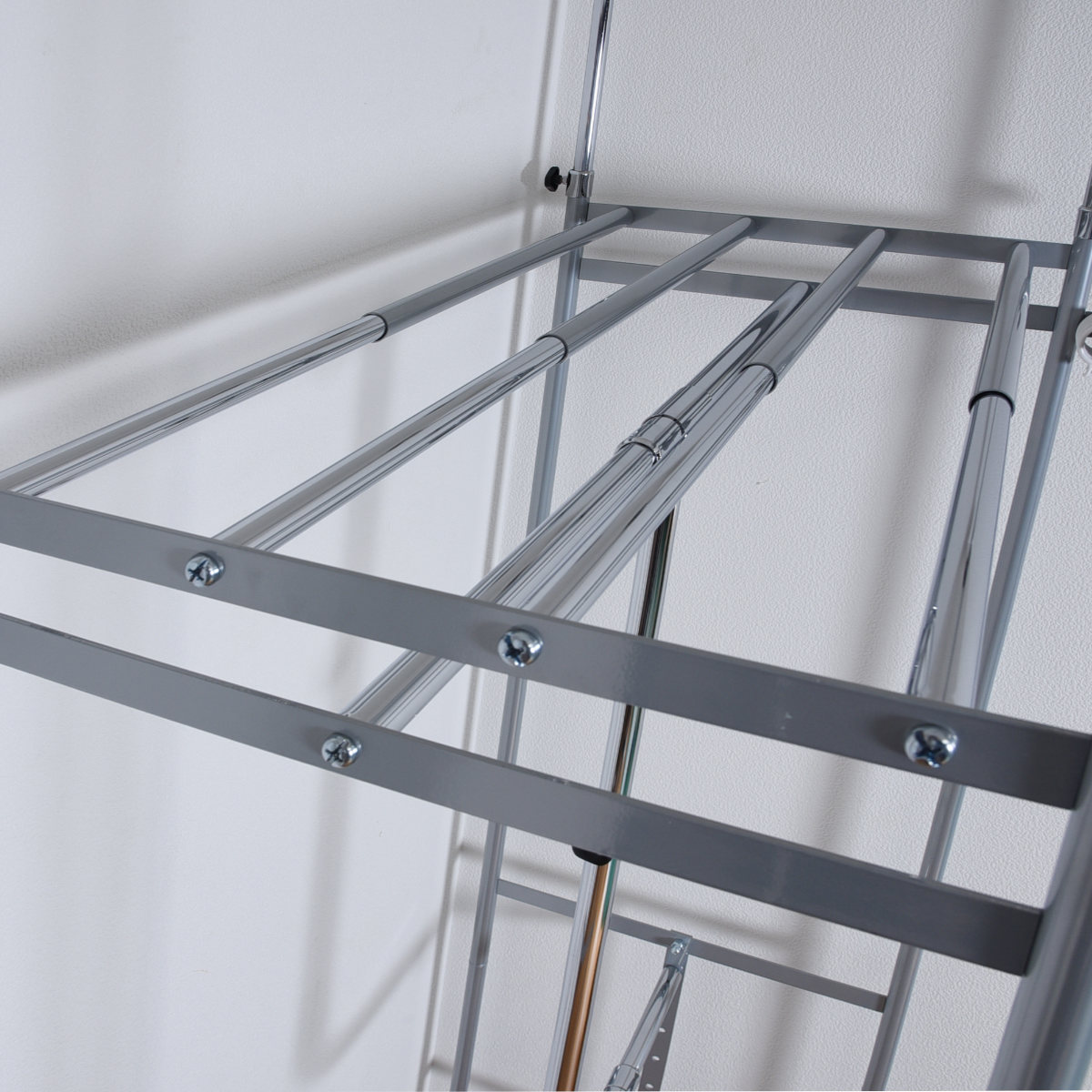 突っ張り クローゼット ハンガーラック 幅53〜80cm スリム カーテン付