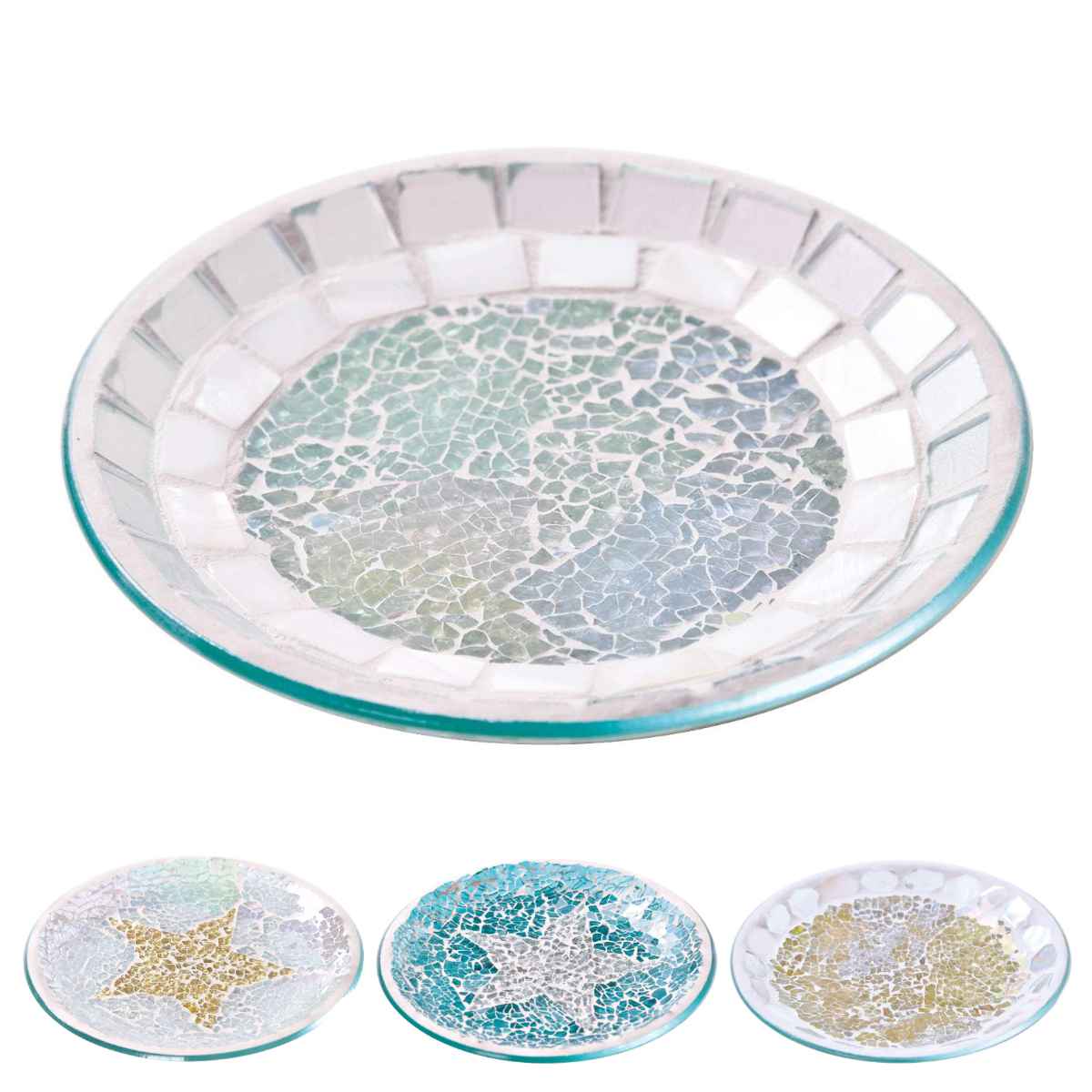 アクセサリートレイ ルミエール ブリエ ラウンドトレイ ホワイトブルー