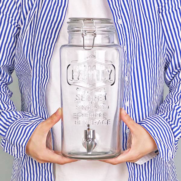 ドリンクサーバー 2.5L ガラス 蛇口付き （ 梅酒 果実酒 ウォーター