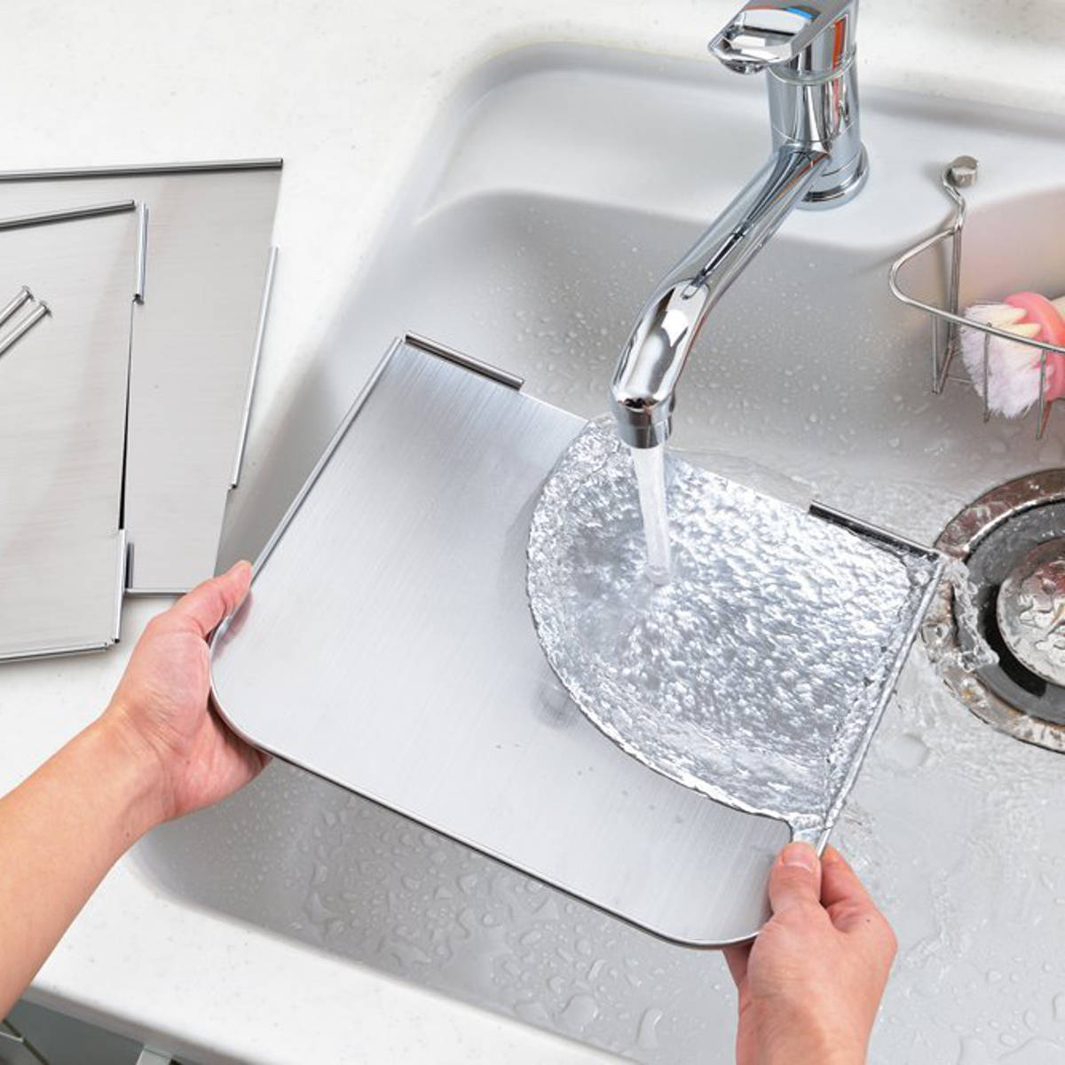 ヨシカワ レンジガード オールステンレス使うときだけ！コンロガード 