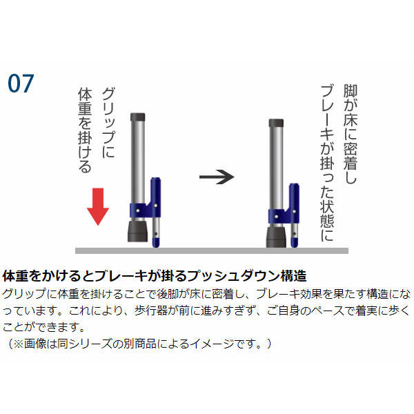 歩行器 アルミ製 前輪固定キャスター付 固定型 スライドフィット XS