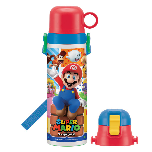 スケーター 水筒 キッズ ステンレス 570ml 軽量 直飲み コップ 2way