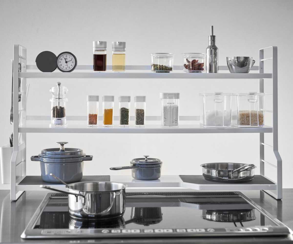 tower 特典付き 山崎実業 コンロ奥ラック 3段 タワー （ 4903208035934