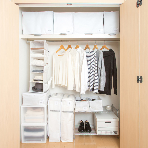 東和産業 吊り下げ収納 6段 衣類 小物収納 幅23×奥行30×高さ80cm 5個