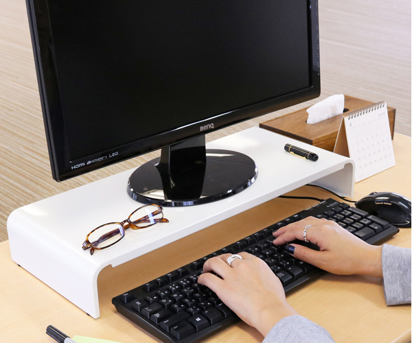 モニタースタンド パソコンラック 卓上 pc台 机上 スチール製 幅54cm