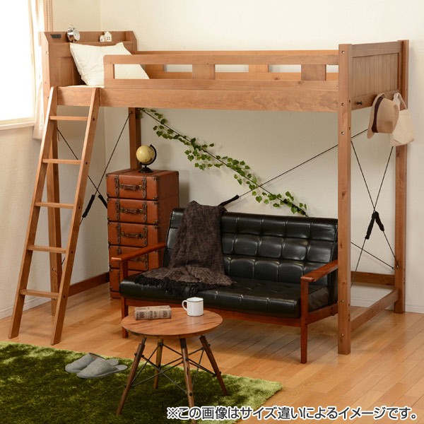 シングルベット 子供用ベット ベッド 子供用ベット お弁当グッズのカラフルボックス ベット ベッド シングル シングル ロフトベッド 木製 コンセント付 高さ159cm