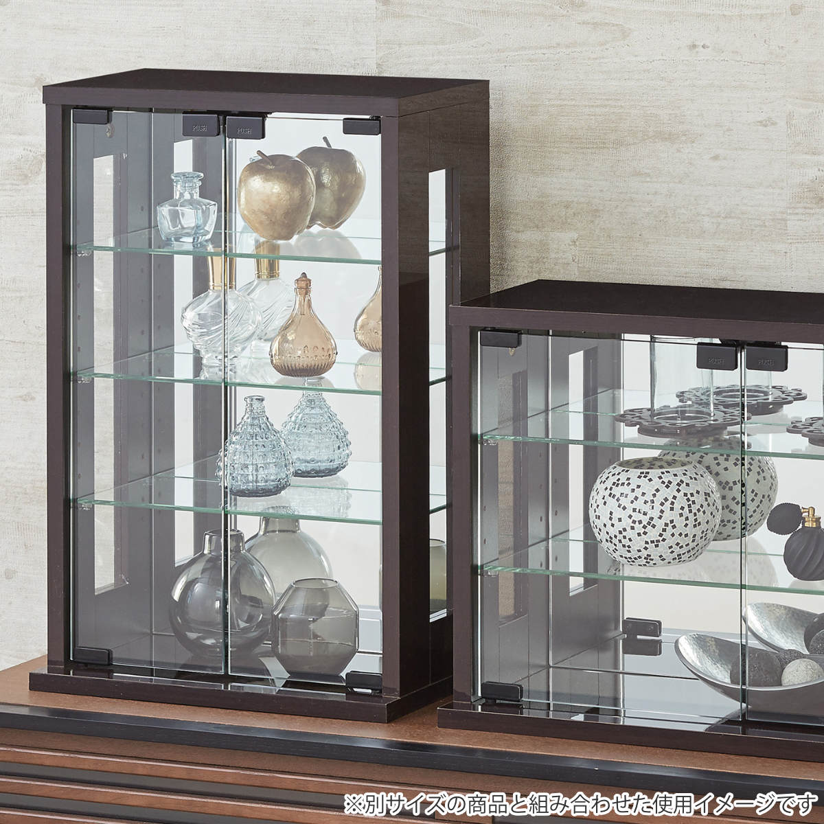 クロシオ 卓上コレクションケース 幅40cm 縦型 ガラス （ コレクション