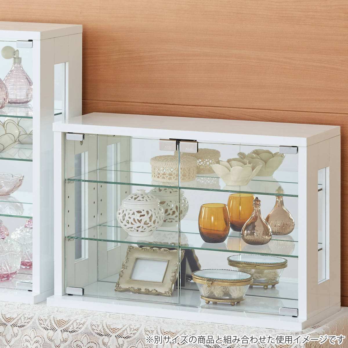 クロシオ 卓上コレクションケース 幅60cm 横型 ガラス （ コレクション