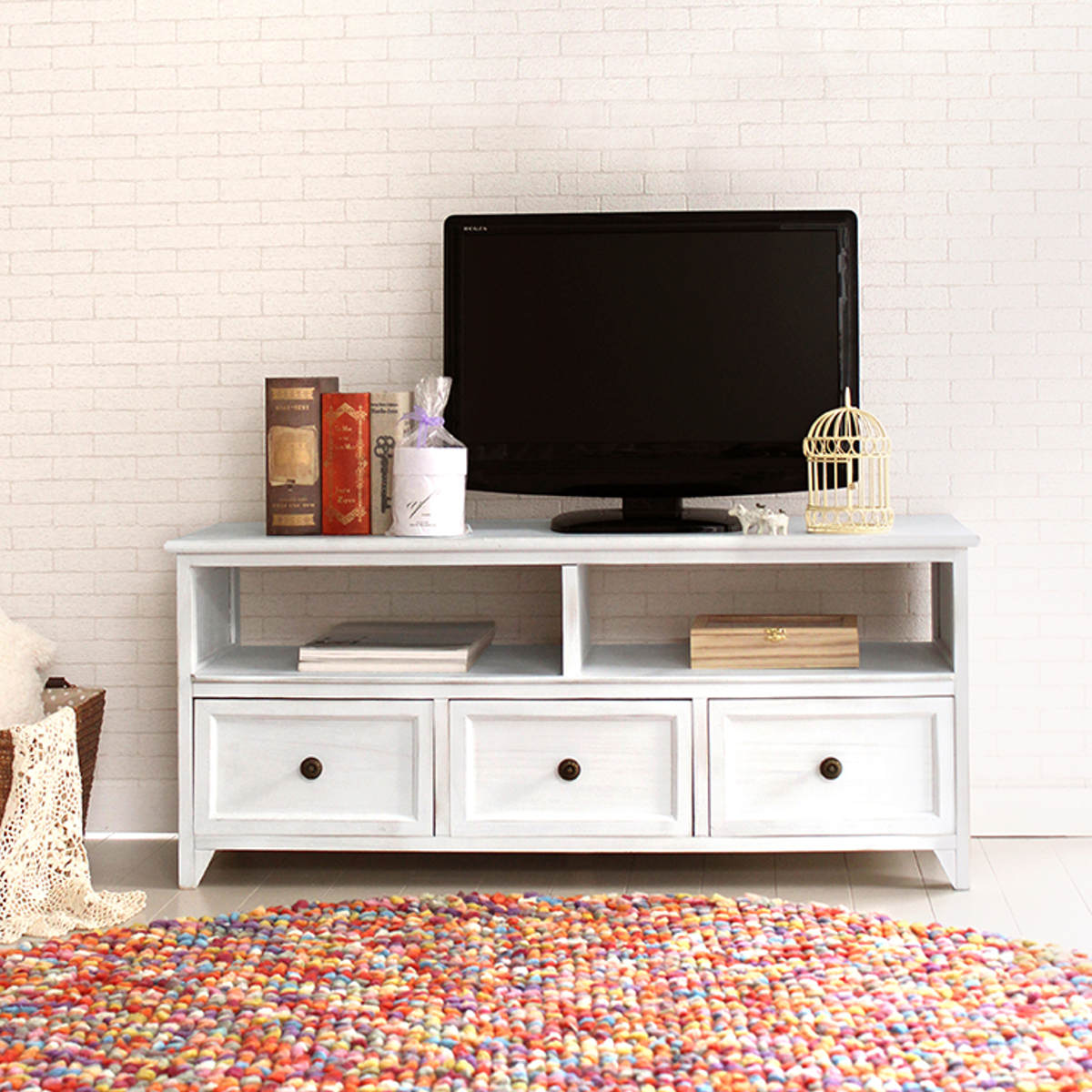 HAGiHARA（萩原） テレビ台 ローボード 天然木 フレンチカントリー