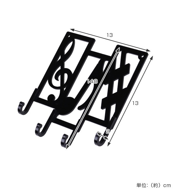 キーフック 音符 （ 鍵 収納 玄関 壁掛け フック 壁掛けフック