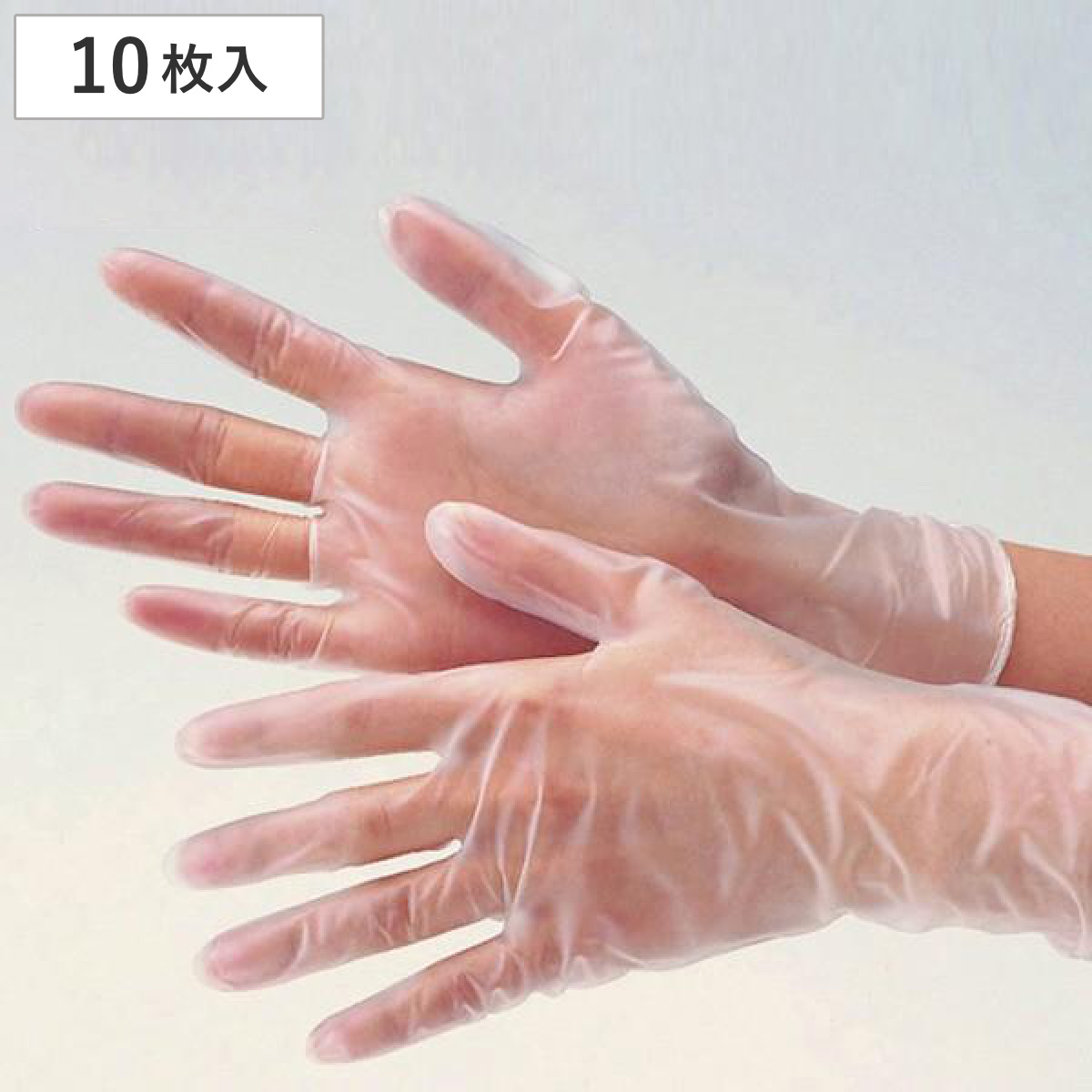 ビニール手袋 ビニール極薄手袋 10枚入り パウダーフリー （ 使い捨て 使い捨て手袋 パウダーなし 介護 掃除 園芸 ）