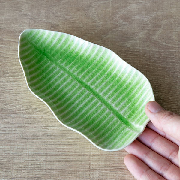 プレート S 16cm バナナリーフ 食器 陶器 同色3枚セット （ 皿 中皿