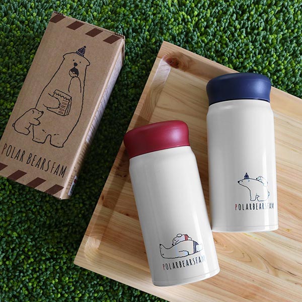 水筒 350ml ステンレス 保温 保冷 POLARBEAR しろくま （ 直飲み マグ