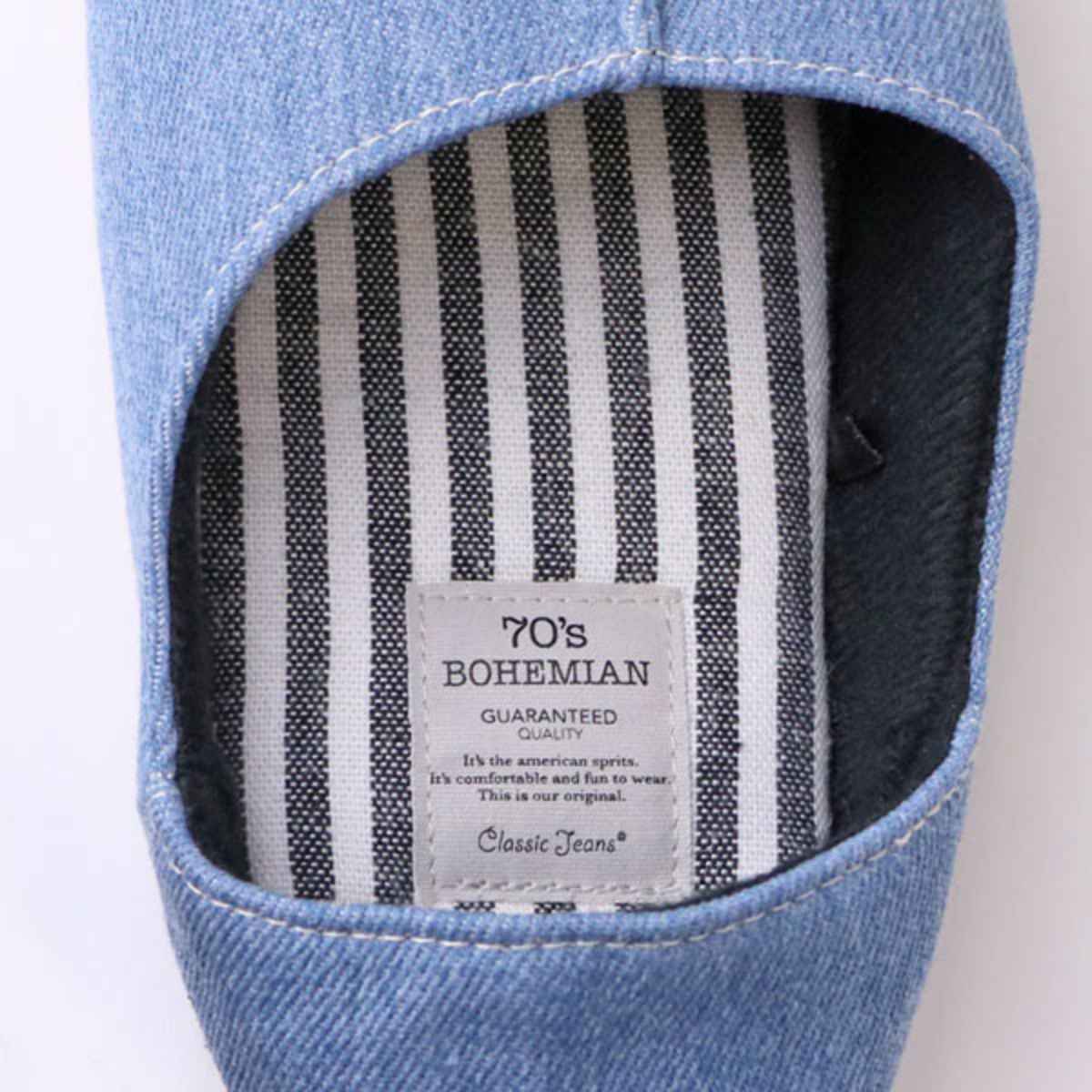 スリッパ bohemian デニムバブーシュ ...の詳細画像5