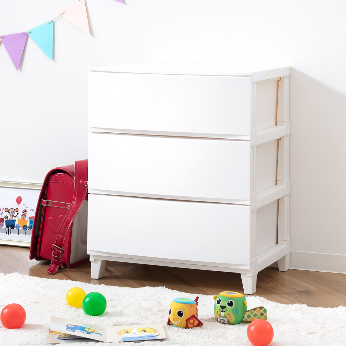 チェスト 3段 幅54×奥行42×高さ68cm ルームスシェード （ 収納