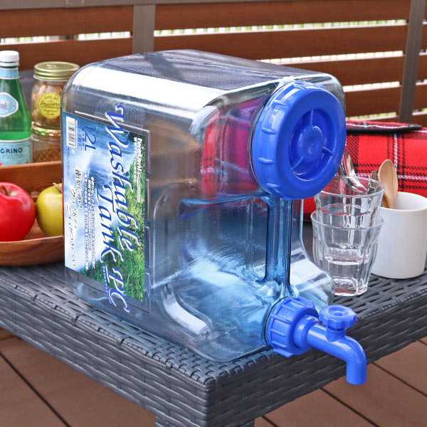 岩谷マテリアル ウォータータンク ポリカ 12L 蛇口付き クリア コック